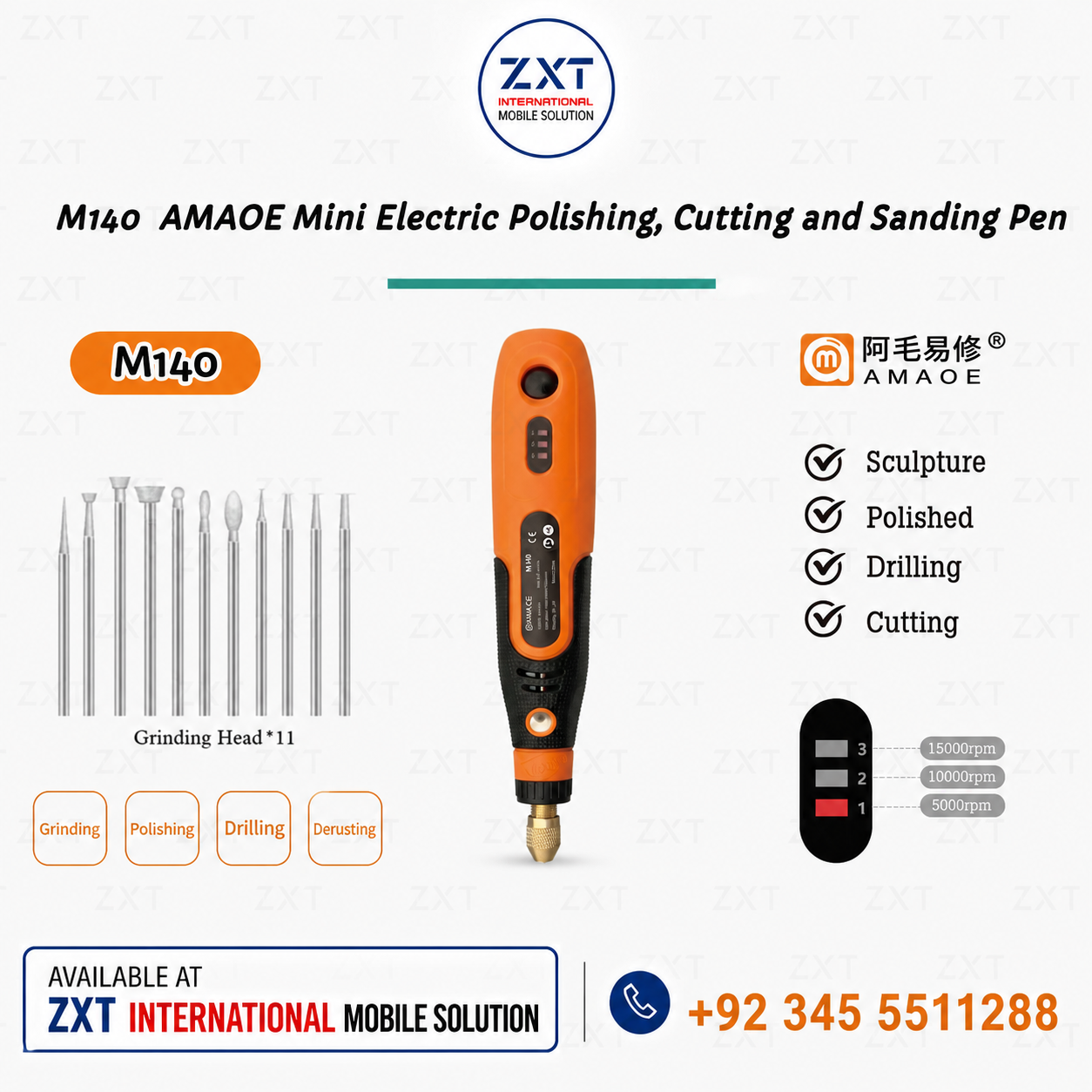 M140 AMAOE Mini Electric Polishing, Cutting and Sanding Pen - Image 1