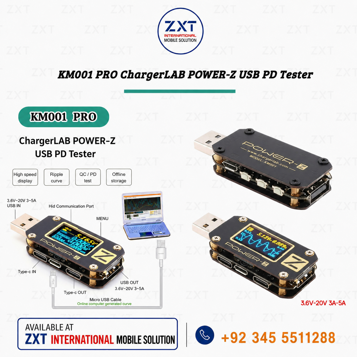 KM001 PRO ChargerLAB POWER-Z USB PD Tester | USB-C Fast Charge Analyzer - Image 1