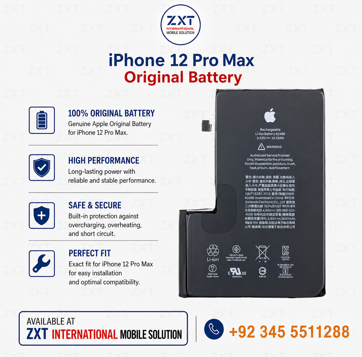 iPhone 12 Pro Max Original Battery – Genuine Replacement Battery - Image 1