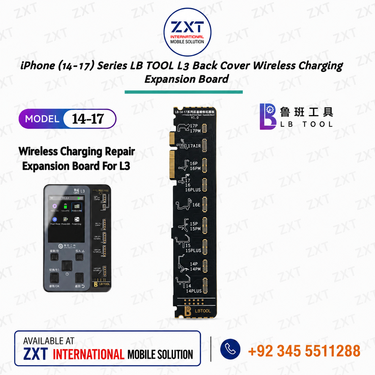 iPhone (14-17) Series LB TOOL L3 Back Cover Wireless Charging Repair Expansion Board - Image 1