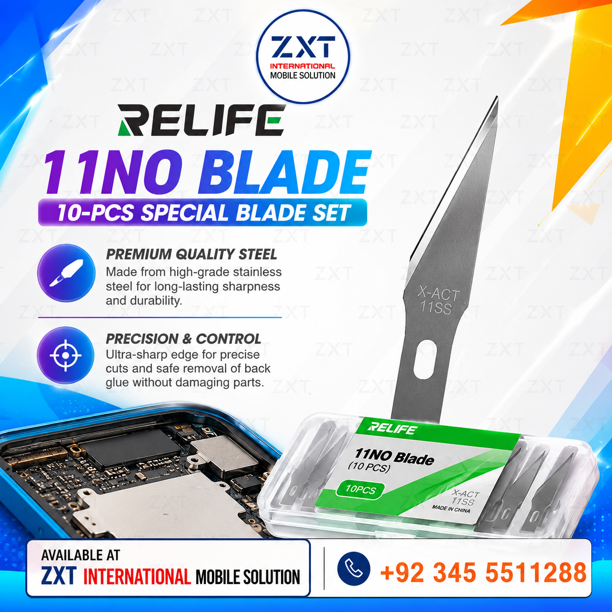 RELIFE Blade Set for iPhone Back Glue Remover & Demolition Special Blade (10PCS) - Image 1