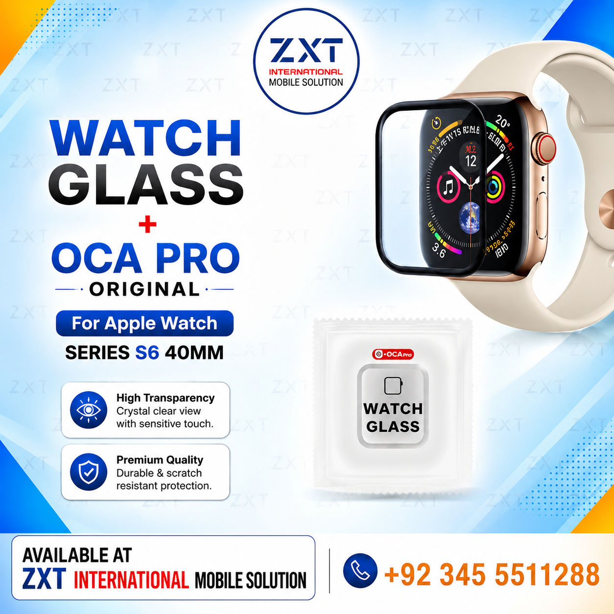 G+OCA Pro Apple Watch Series S6 40mm LCD Front Glass Digitizer Touch Screen Replacement - Image 1