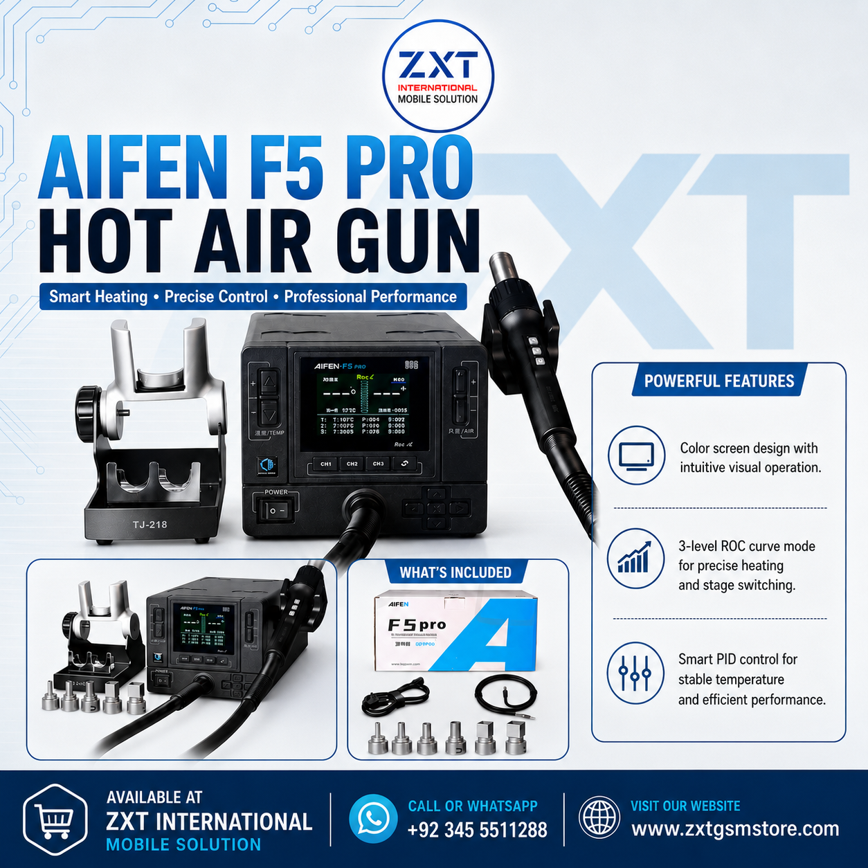 AIFEN F5 Pro Hot Air Rework Station | Professional Smart Hot Air Gun for Mobile Phone Repair - Image 1