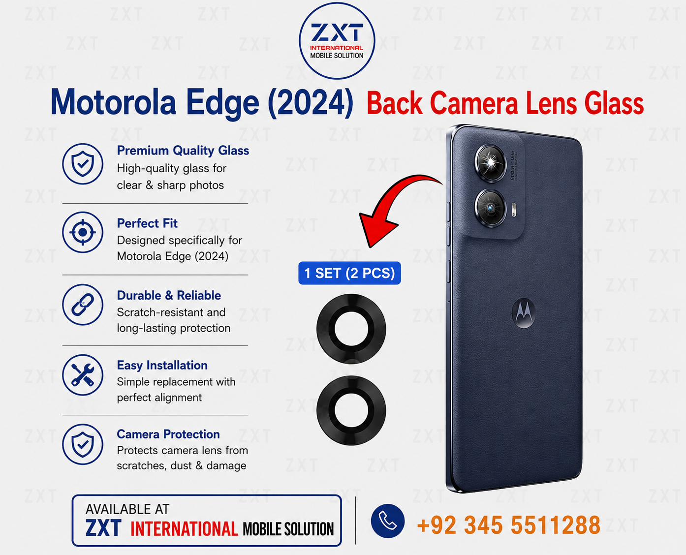 Motorola Edge 2024 Back Camera Lens Glass Replacement - Image 1