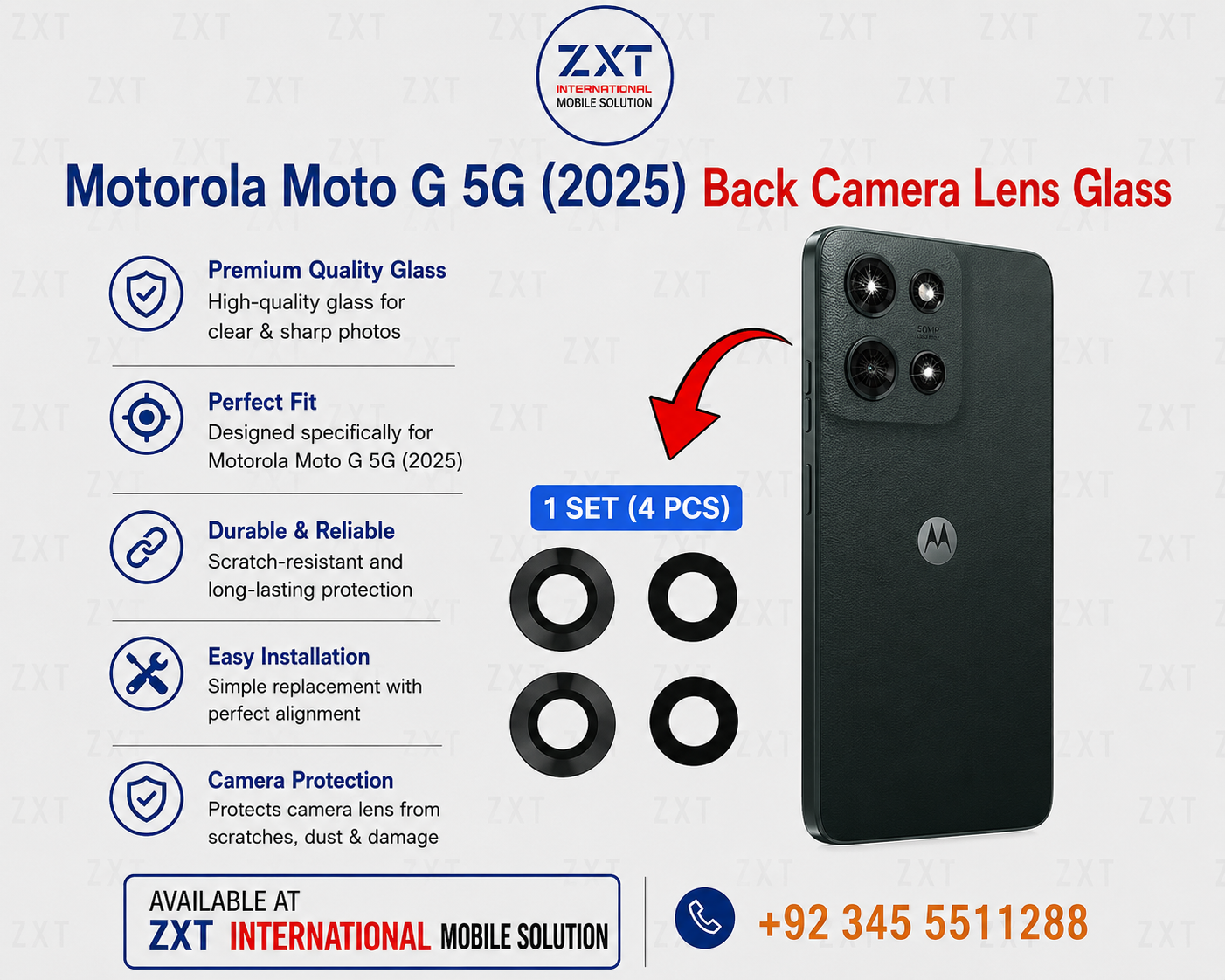 Motorola Moto G 5G (2025) Back Camera Lens Glass Replacement - Image 1