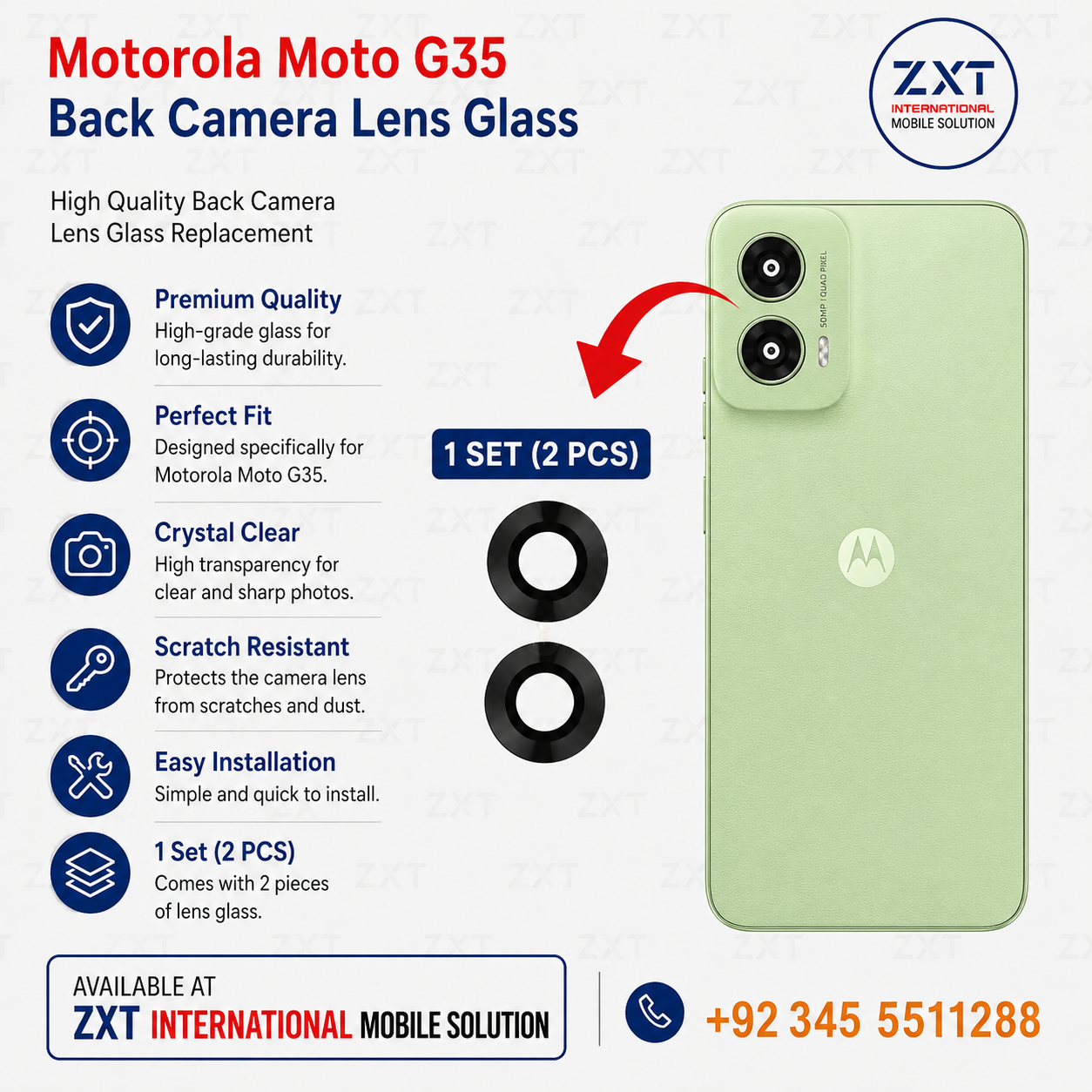 Motorola Moto G35 Back Camera Lens Glass Replacement - Image 1
