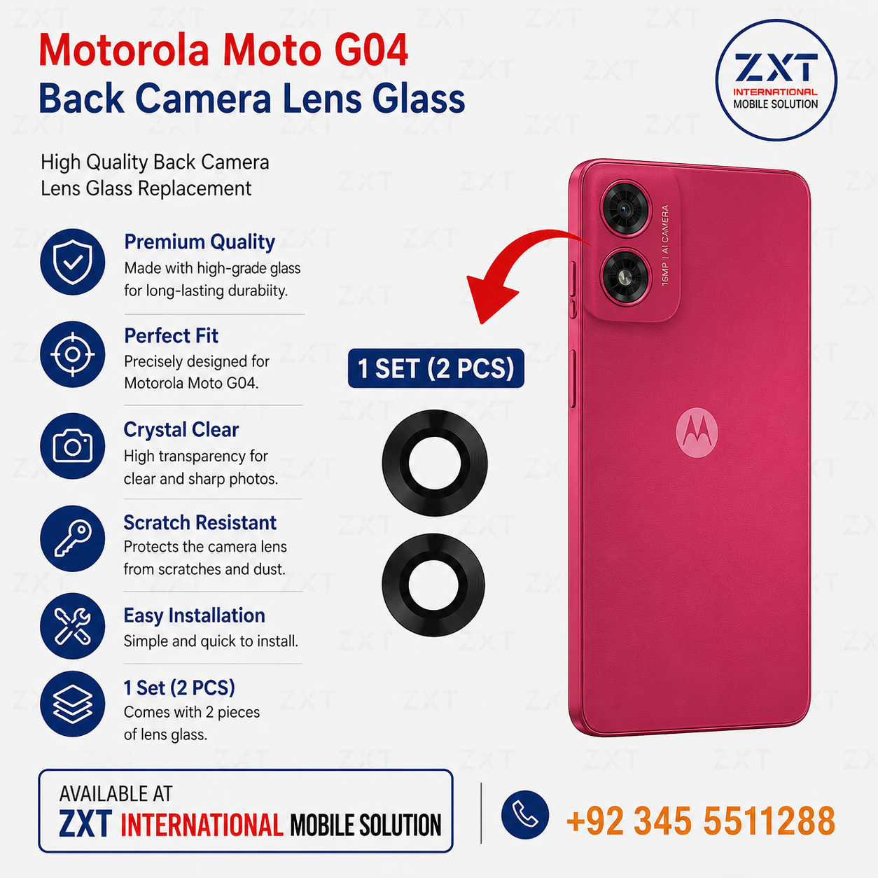 Motorola Moto G04 Back Camera Lens Glass Replacement - Image 1