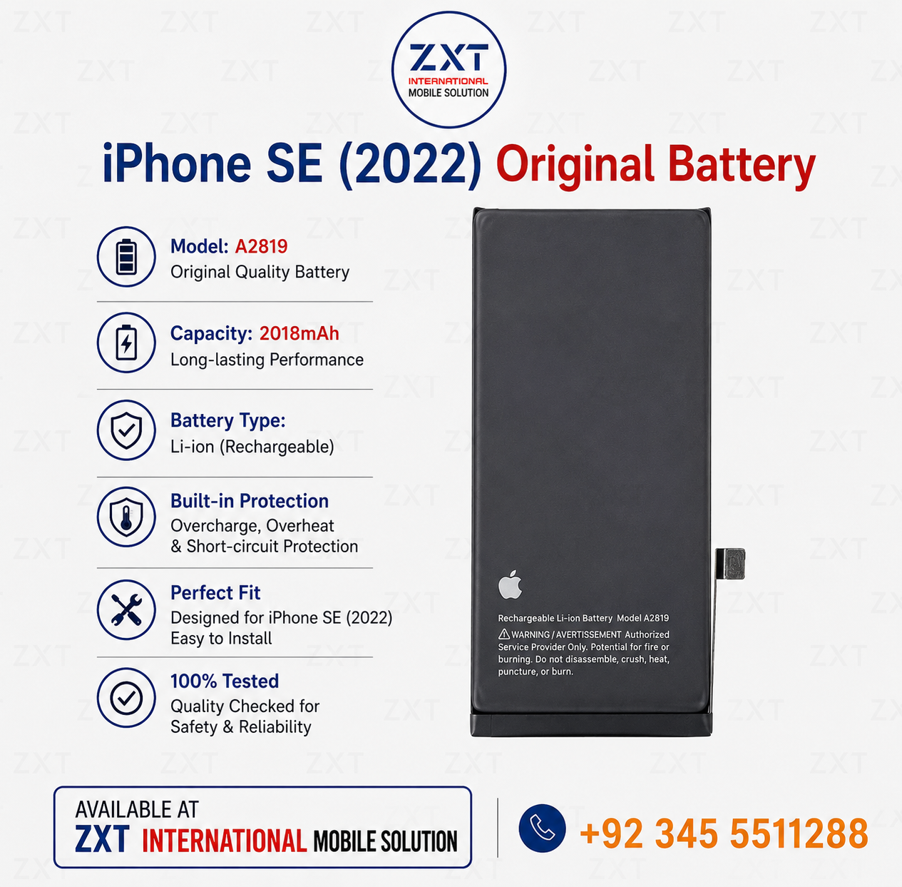 iPhone SE 2022 Original Battery – High Performance Replacement Battery - Image 1