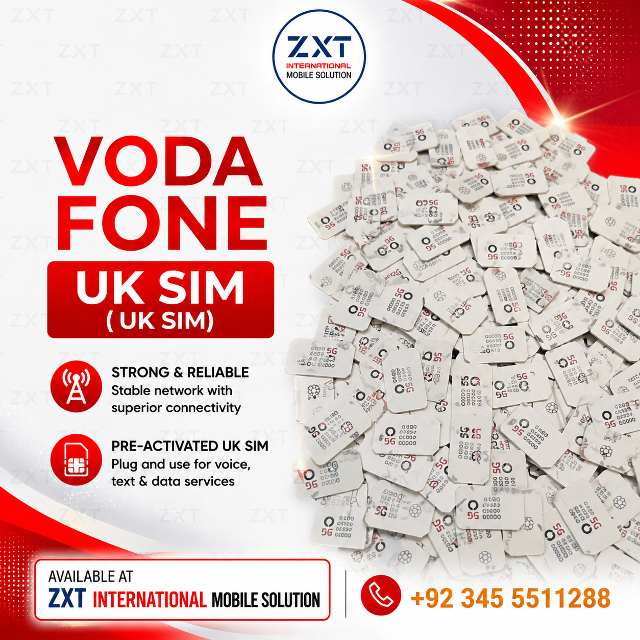 Vodafone UK SIM – Pre-Activated SIM Card for Calls, SMS & Mobile Data - Image 1