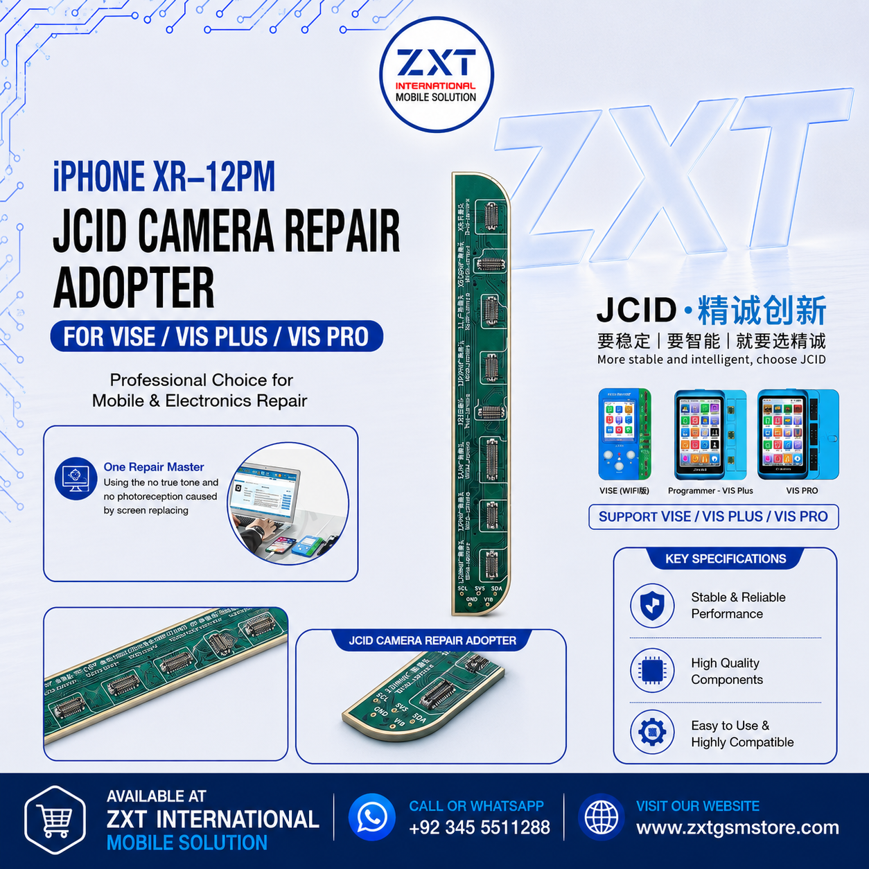 iPhone XR-12PM JCID Camera R&W Adopter for V1SE / V1S Plus / V1S Pro - Image 1
