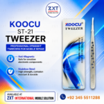 KOOCU ST-21 Professional Straight Tweezers for Mobile Repair & Precision Electronics