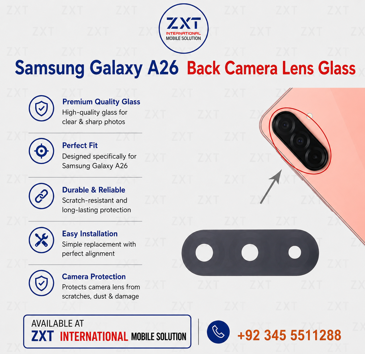 Samsung Galaxy A26 Back Camera Lens Glass - Image 1
