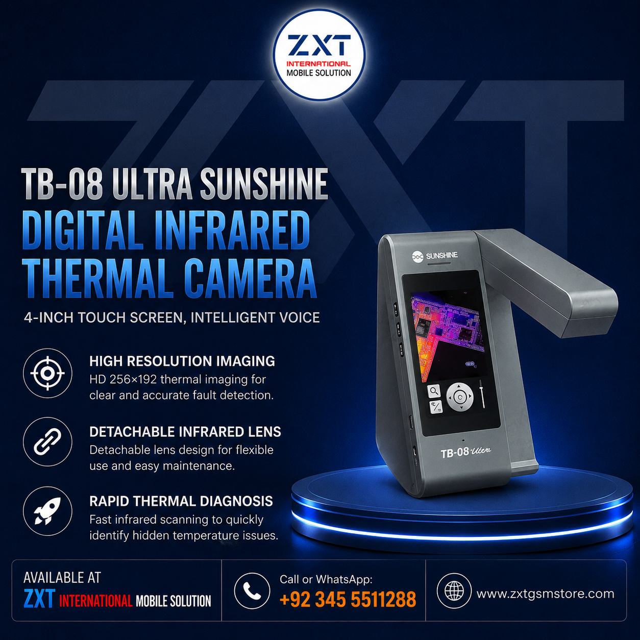 TB-08 Ultra SUNSHINE Digital Infrared Thermal Camera with 4-Inch Touch Screen & Intelligent Voice - Image 1