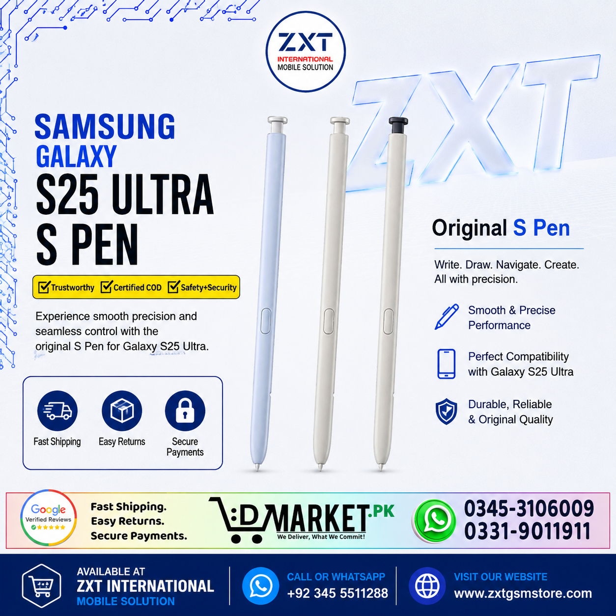 Samsung Galaxy S25 Ultra S Pen Original Stylus Replacement Touch Pen - Image 1