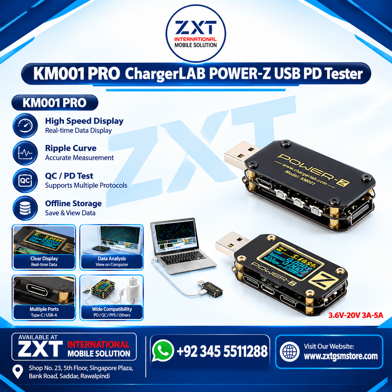 KM001 PRO ChargerLAB POWER-Z USB PD Tester - Image 1