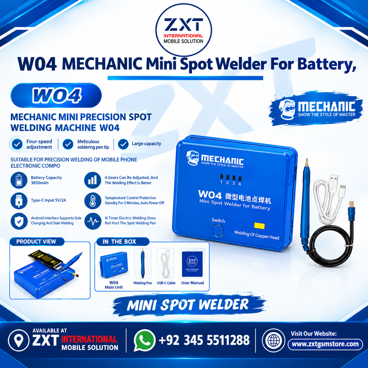 W04 MECHANIC Mini Spot Welder for Battery Repair - Image 1