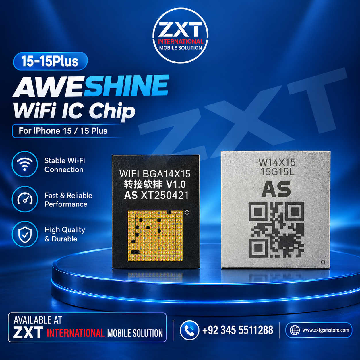 15-15 Plus AWESHINE W14X15 Wi-Fi Chip for iPhone Repair - Image 1