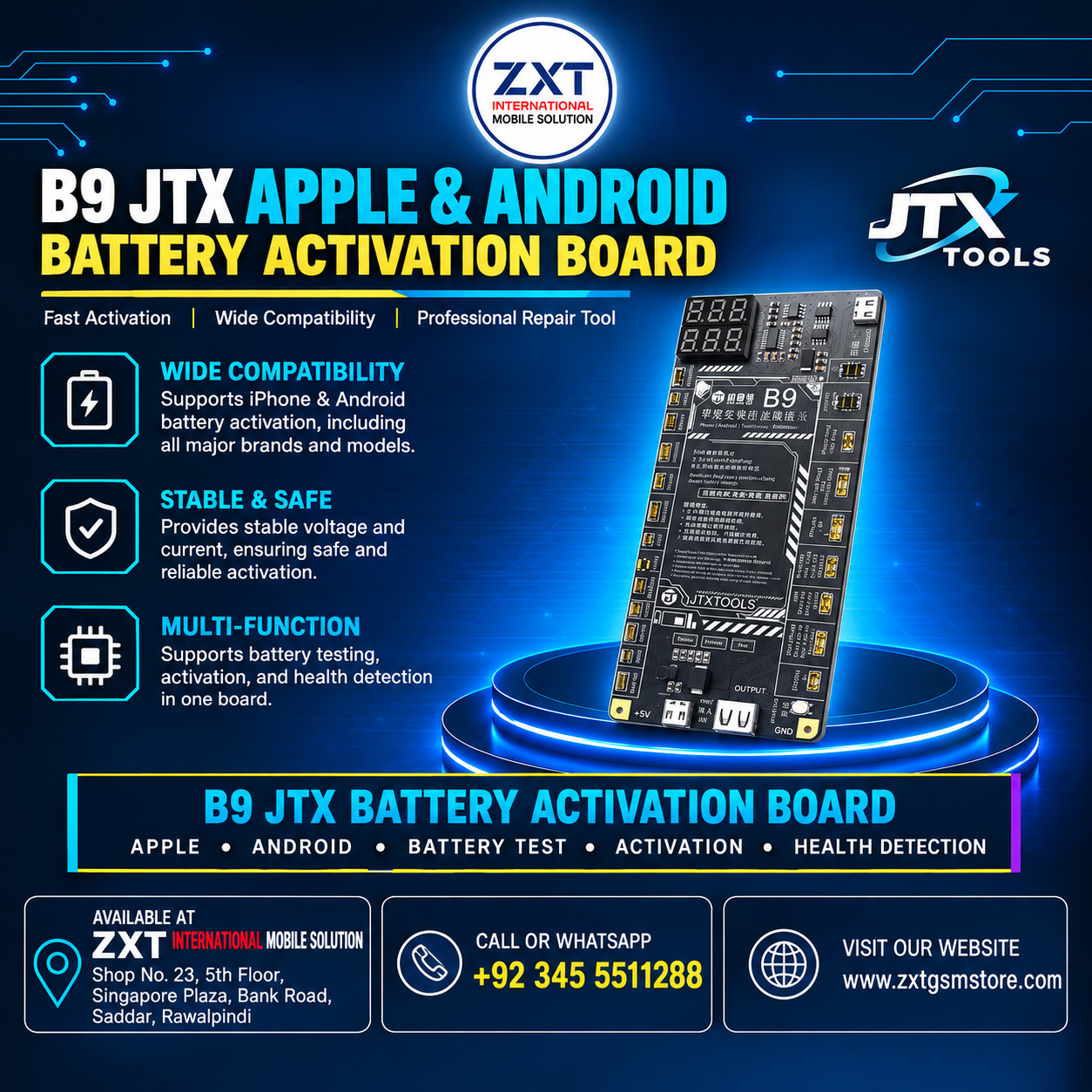 B9 JTX Apple & Android Battery Activation Board - Image 1