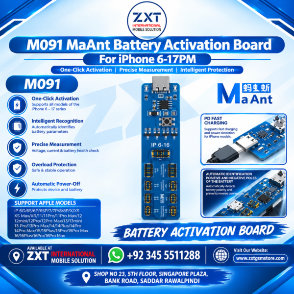 M091 MaAnt Battery Activation Board for iPhone 6–17 Pro Max