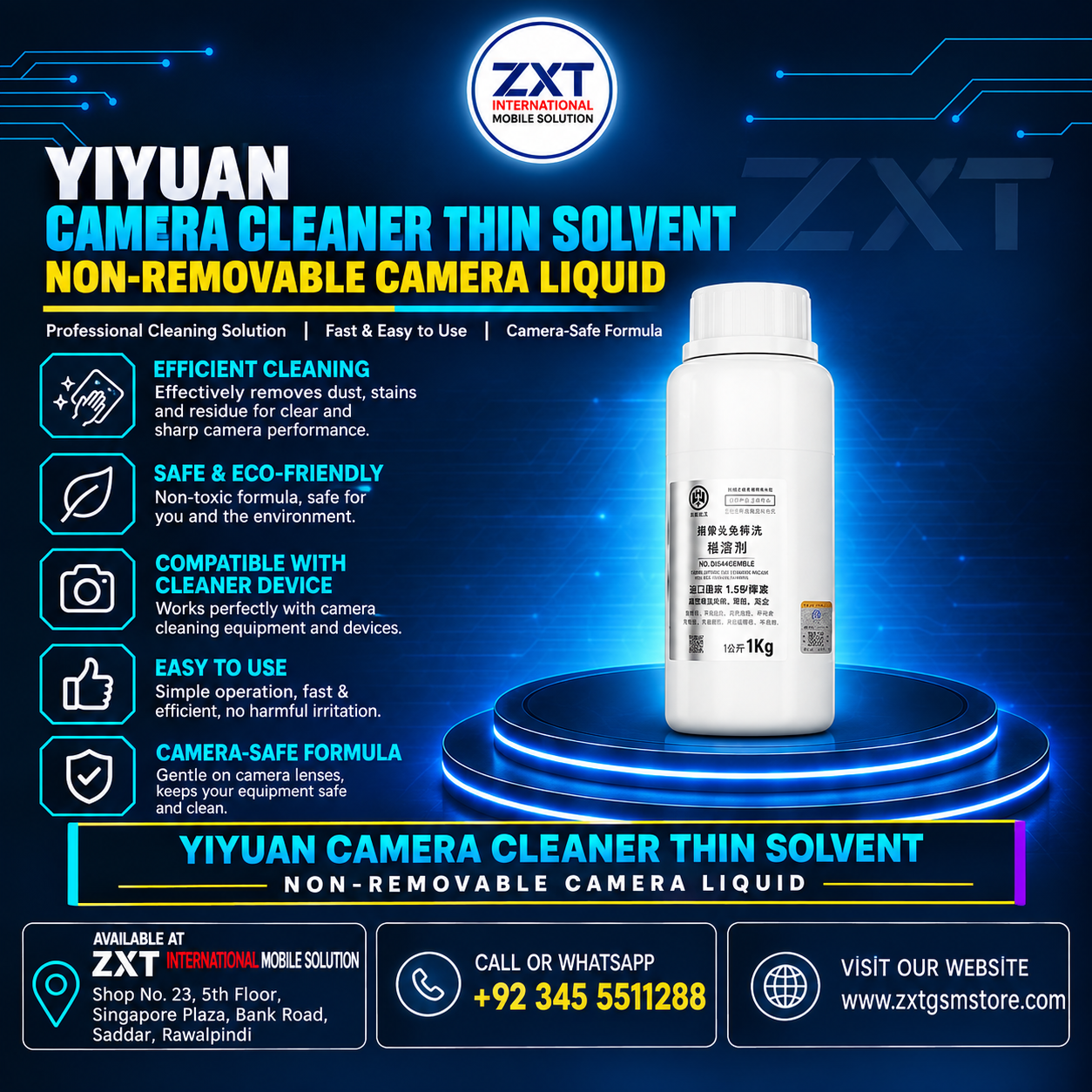 YIYUAN Camera Cleaner Thin Solvent for Mobile Phone Camera & Lens Repair - Image 1