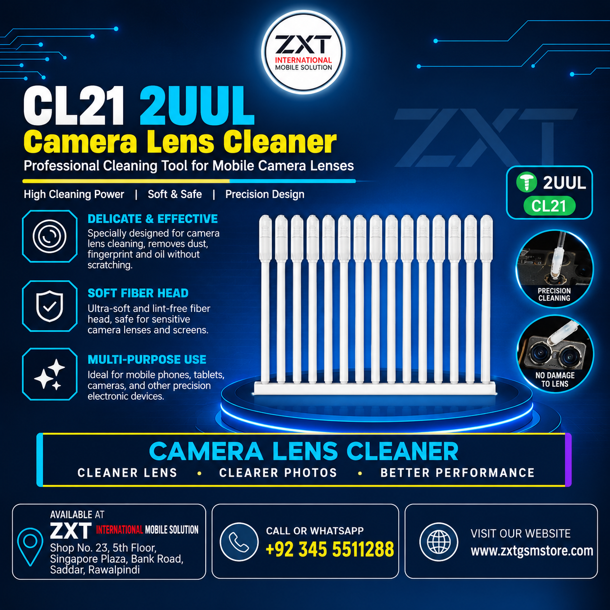 2UUL CL21 Camera Lens Cleaner Synthetic Resin Gel Stick 48PCS/Pack - Image 1