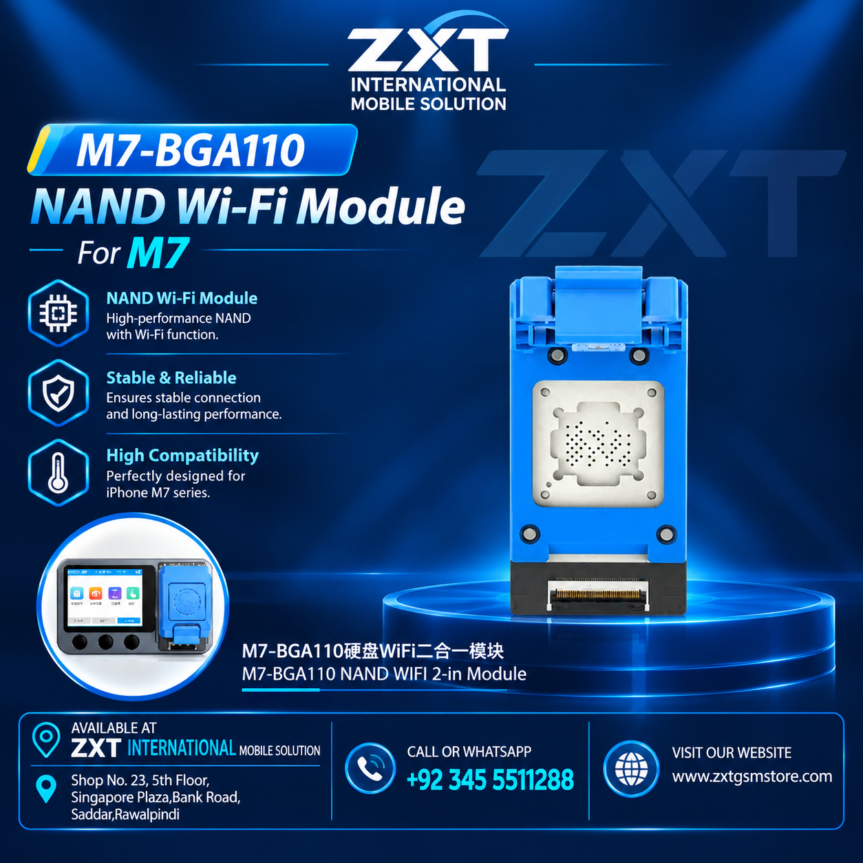M7-BGA110 AWESHINE 2-in-1 NAND Wi-Fi Module for iPhone Repair & Programming - Image 1
