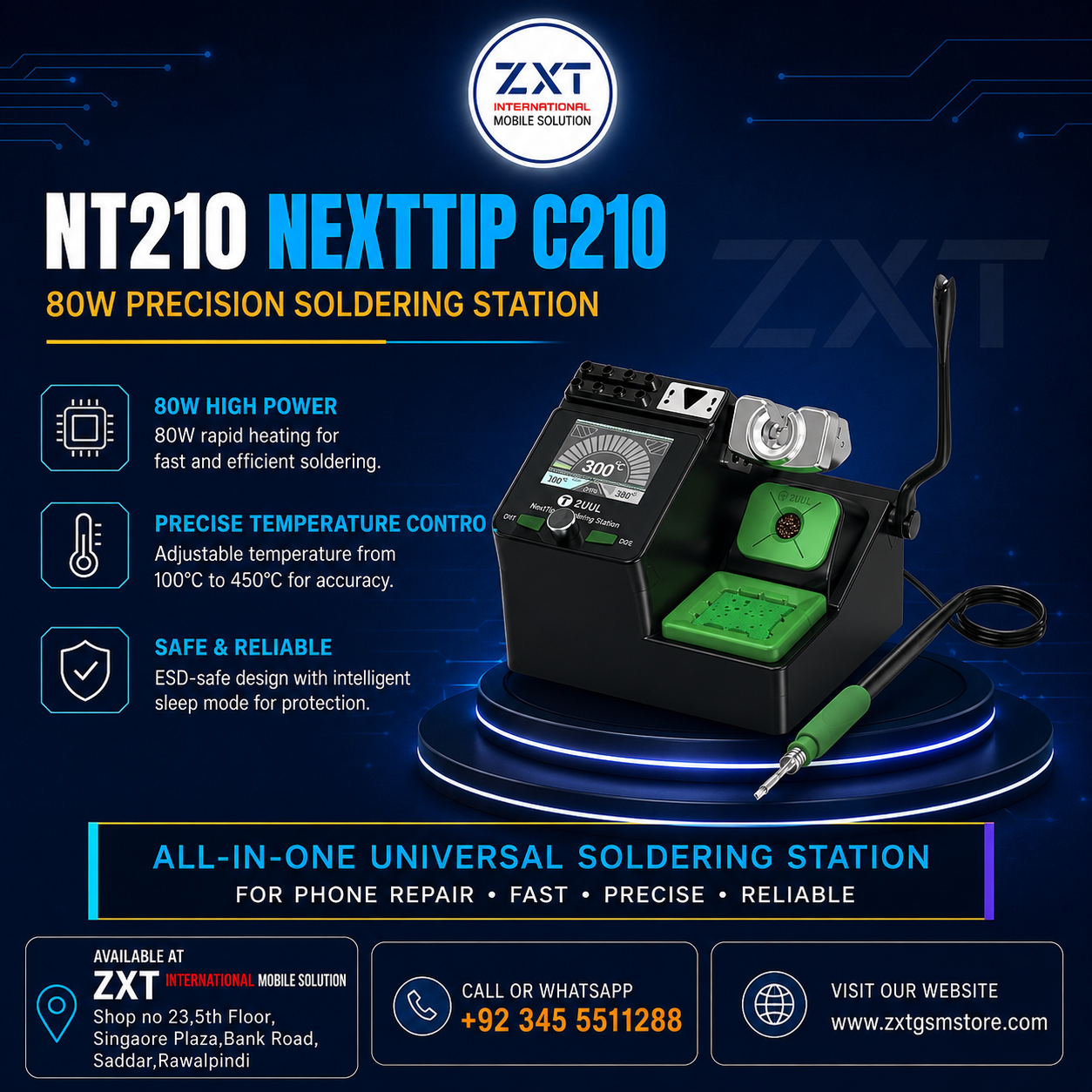 NT210 NextTip C210 80W Precision Soldering Station for Mobile Repair - Image 1