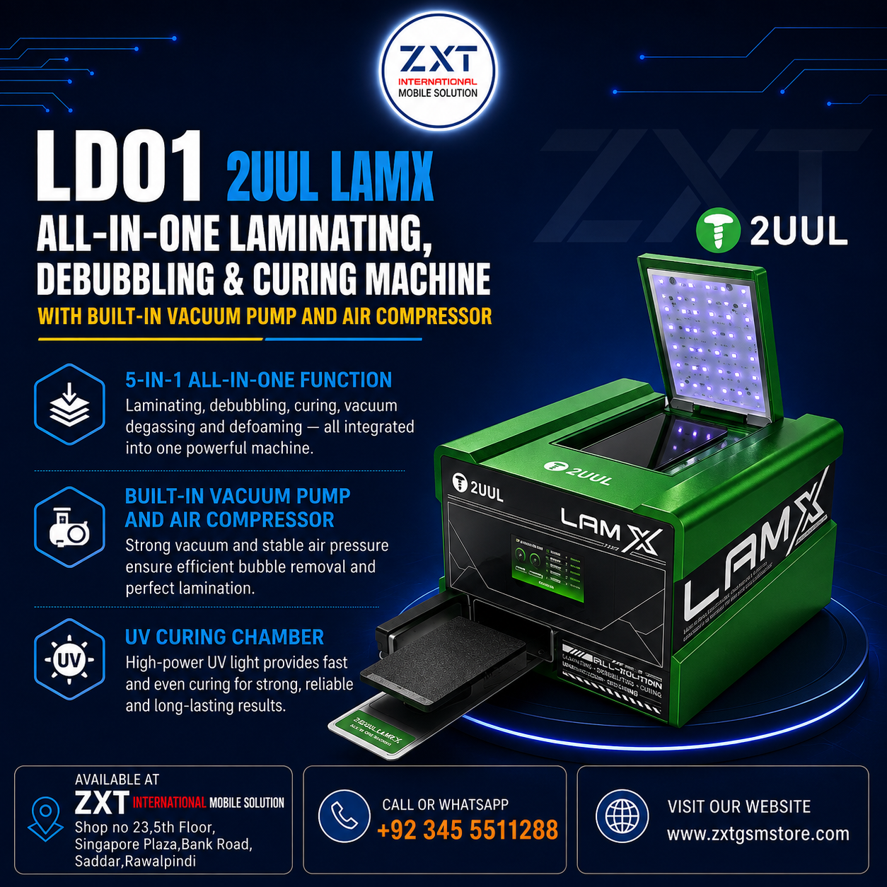 LD01 2UUL LAMX All-in-One Laminating, Debubbling & Curing Machine - Image 1