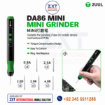 2UUL DA86 Mini Grinder Cordless Engraving Pen with 10Pcs DA82 Grinding Heads for Mobile Phone PCB Repair