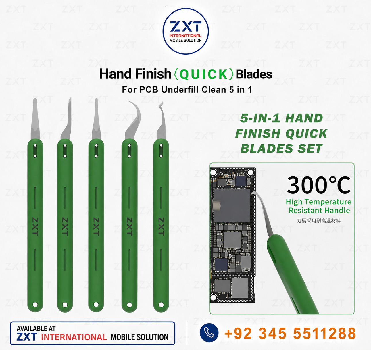 2UUL DA22 5-in-1 Hand Finish QUICK Blades Set for PCB Repair - Image 1