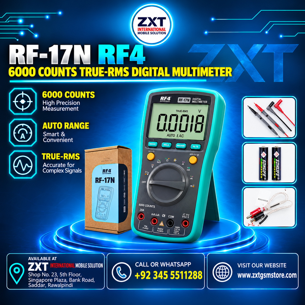 RF-17N RF4 6000 Counts True-RMS Auto Range Digital Multimeter - Image 1